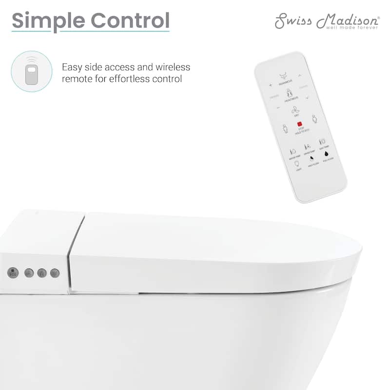 Hugo Smart Wall-Hung Toilet With Bidet Bundle (Sm-St080, Sm-Wcb02) - 23.86" x 15.67" x 17.13"