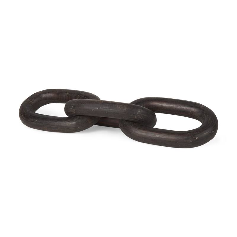 Tayla Large Black-Brown Wood Chain Link - 9.5L x 2.0W x 21.0H - Espresso