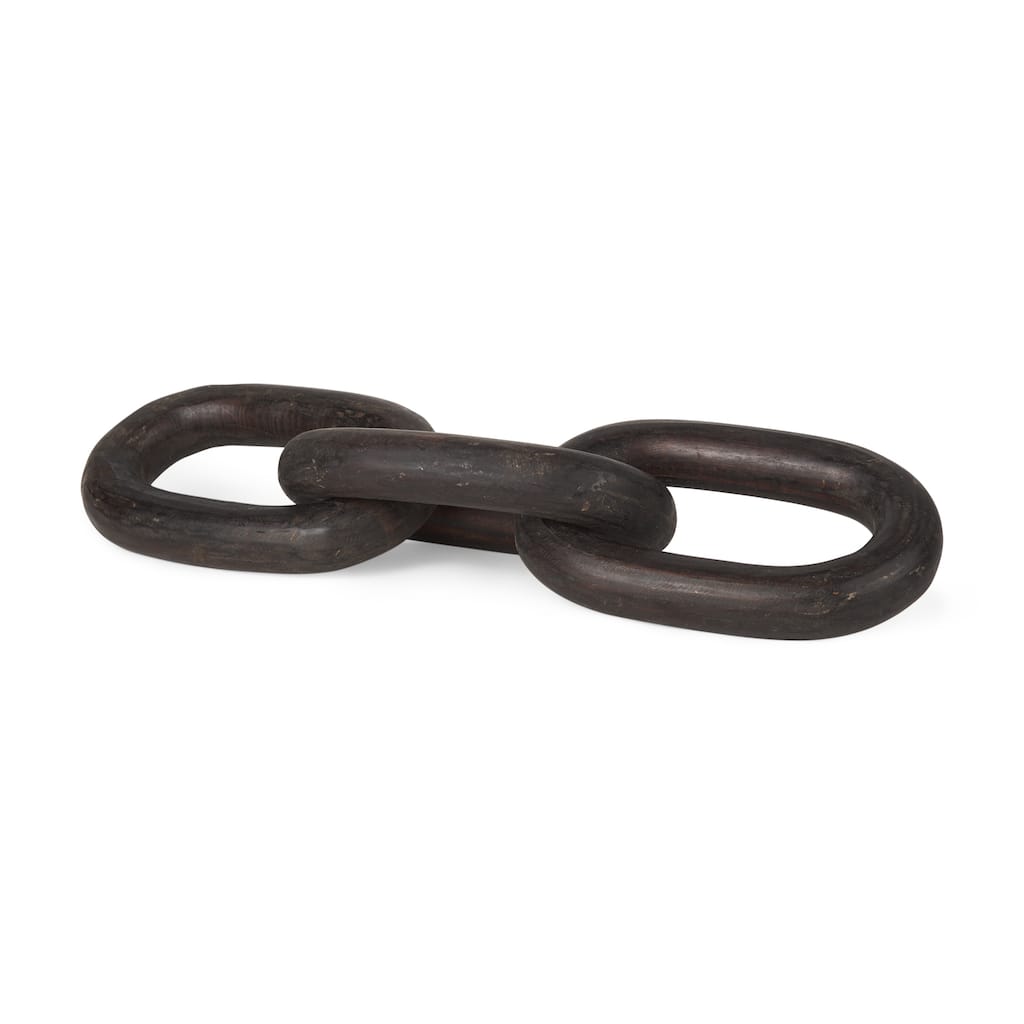 Tayla Large Black-Brown Wood Chain Link - 9.5L x 2.0W x 21.0H