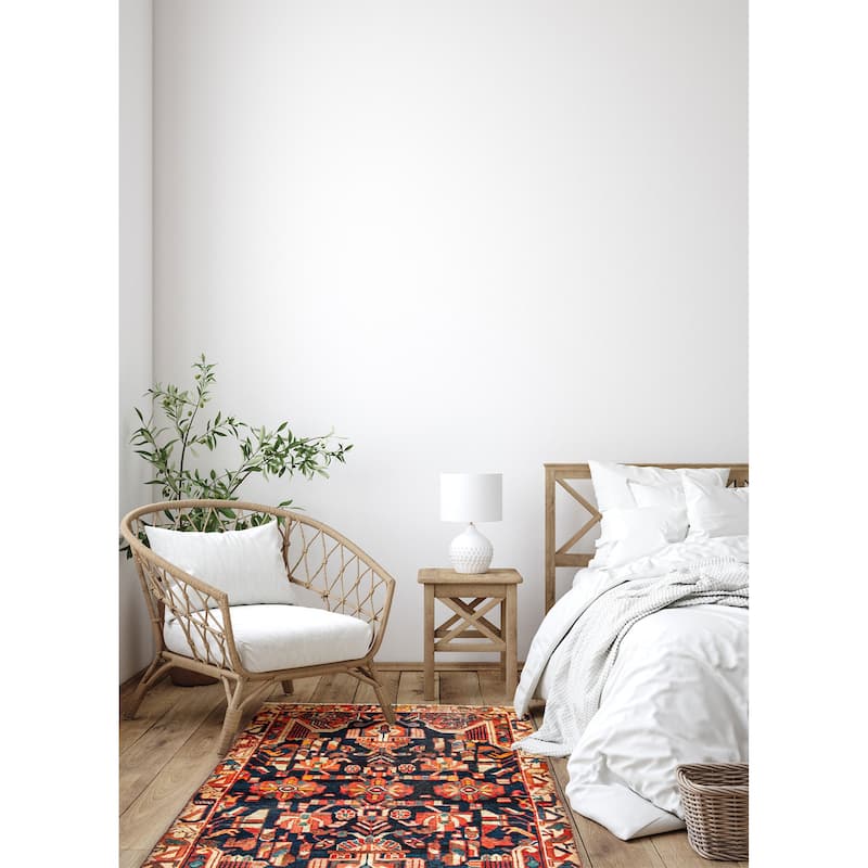 ECARPETGALLERY Hand-knotted Andelz Dark Navy Wool Rug - 3'3 x 5'0