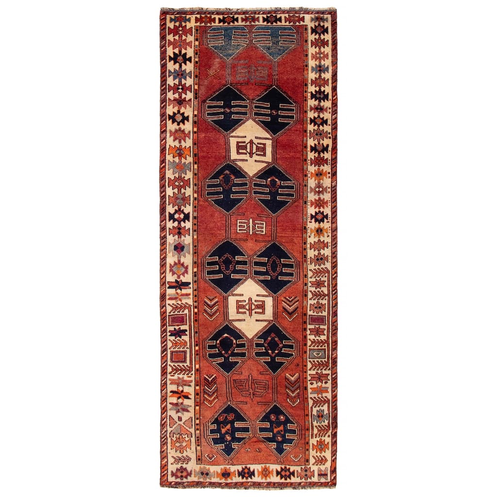 ECARPETGALLERY Hand-knotted Melis Vintage Copper Wool Rug - 4'2 x 11'8