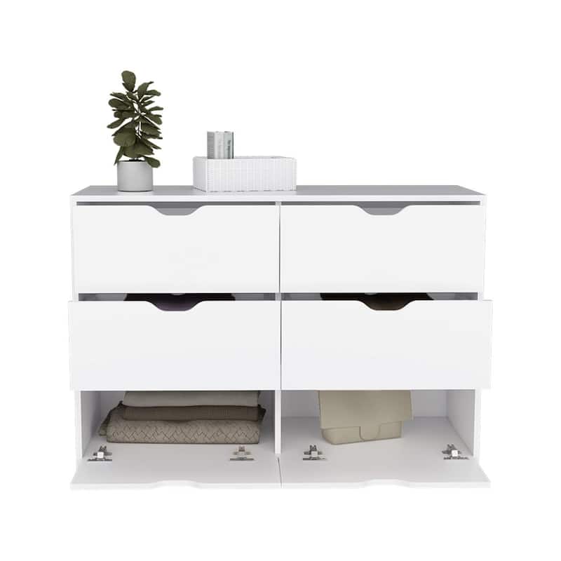 42 Inch Dresser with 4 Drawers for Bedroom Storage and Organization