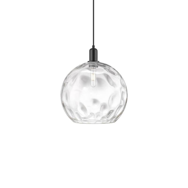 Innovations Lighting 716-1P-16-13 Athens Water Glass Pendant Athens - Matte Black / Clear Water Glass