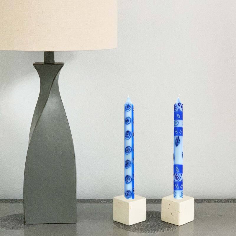 Handmade Feruzi Design Dinner Candles, Set of 3 (South Africa)