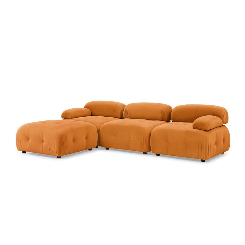 Modular Sectional Sofa L Shaped Couch with Reversible Ottoman