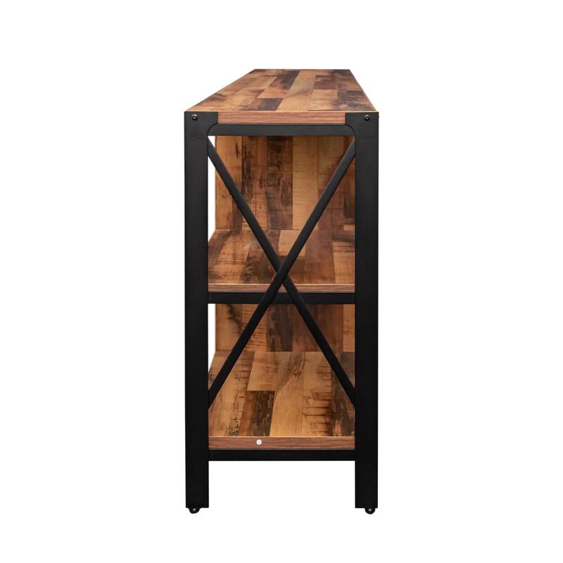GDF Studio - Aishley Industrial Farmhouse 70.87" Wide TV Stand with Metal Frame and Open Storage Shelves