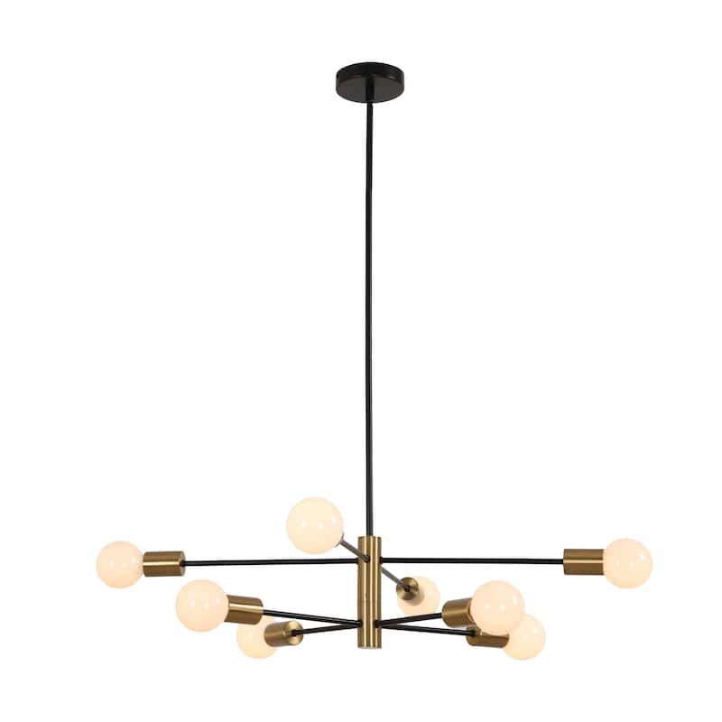 8-Light Metal Dimmable Sputnik Chandelier for Dining Room