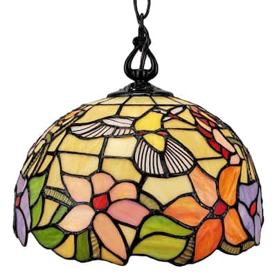 Tiffany Style Hummingbird 1-light Pendant Lamp Amora Lighting