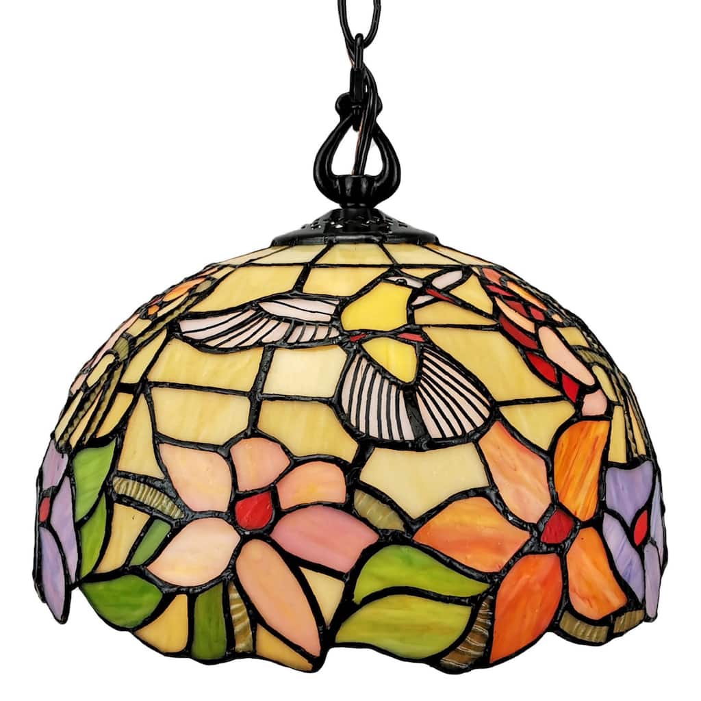 Tiffany Style Hummingbird 1-light Pendant Lamp Amora Lighting