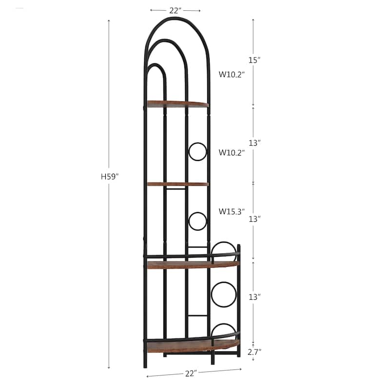 4-Tier Corner Bookshelf