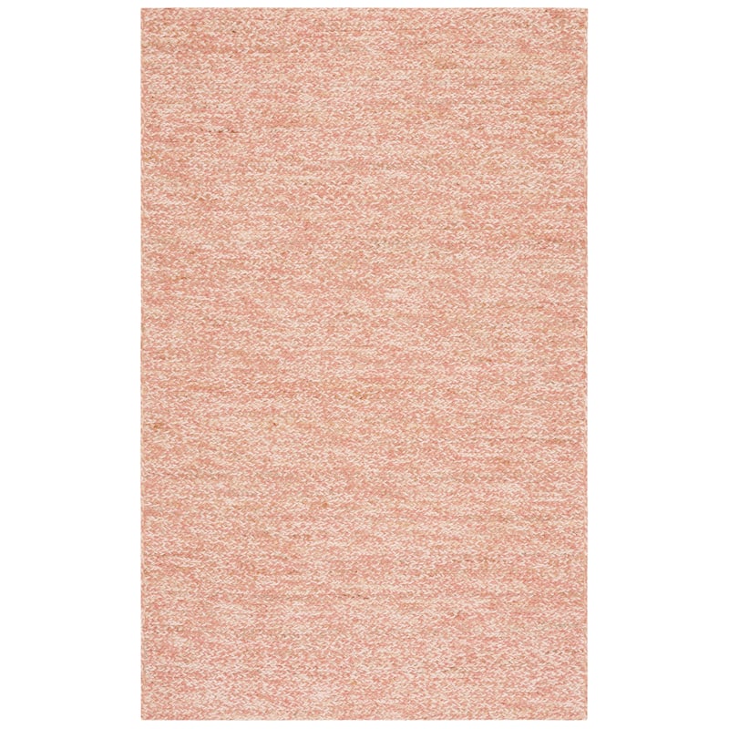 SAFAVIEH Handmade Natural Fiber Hedi Jute & Wool Rug - 6' Square - Pink/Natural