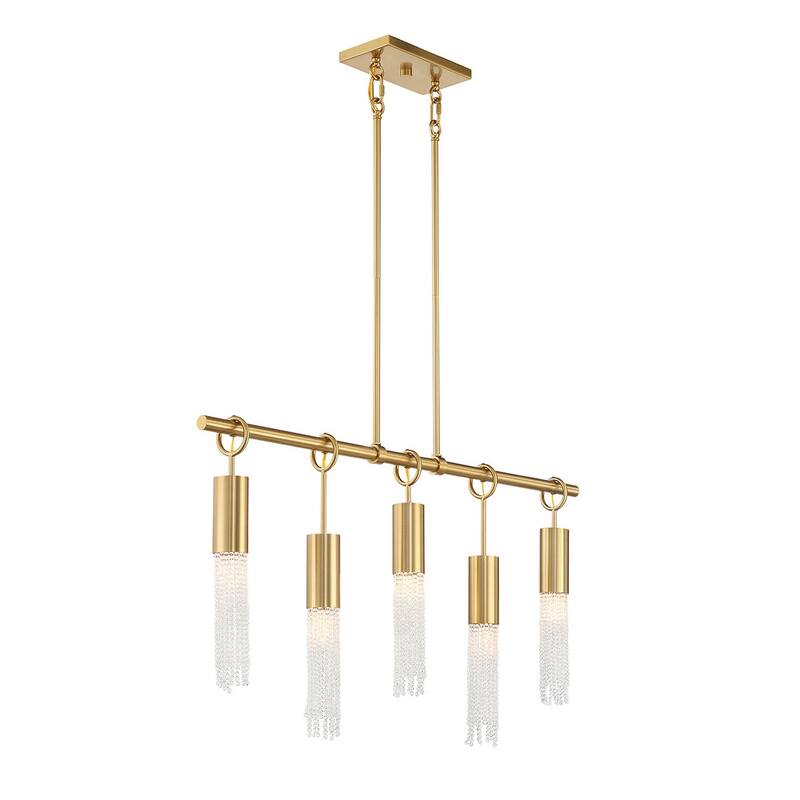 Savoy House 1-1365-5 Chelsea 5 Light 40" Wide Beaded Linear Chandelier