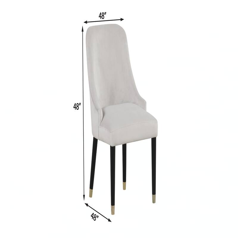 Upholstered Rounded Back Chairs 2pc Set Gray,without table