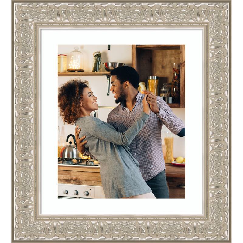 Luxe Picture Frame, Photo Frame - 20x24 Matted to 16x20 - Luxe Silver Cream