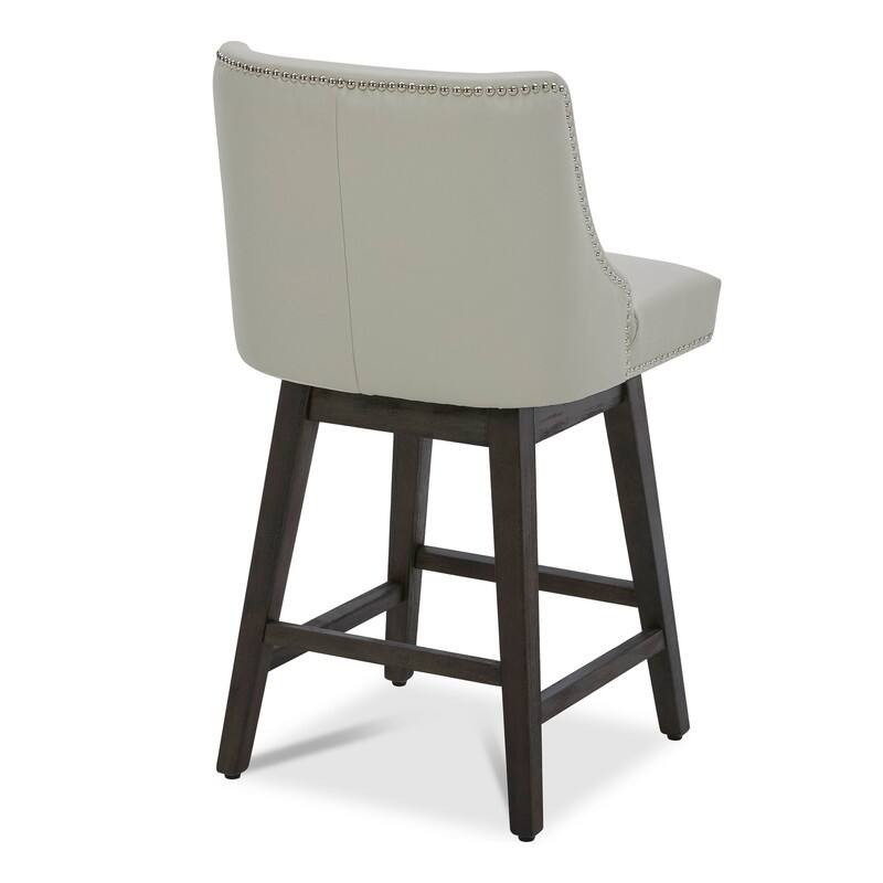 Spruce & Spring Olive Upholstered Counter Height Swivel Barstools-Single