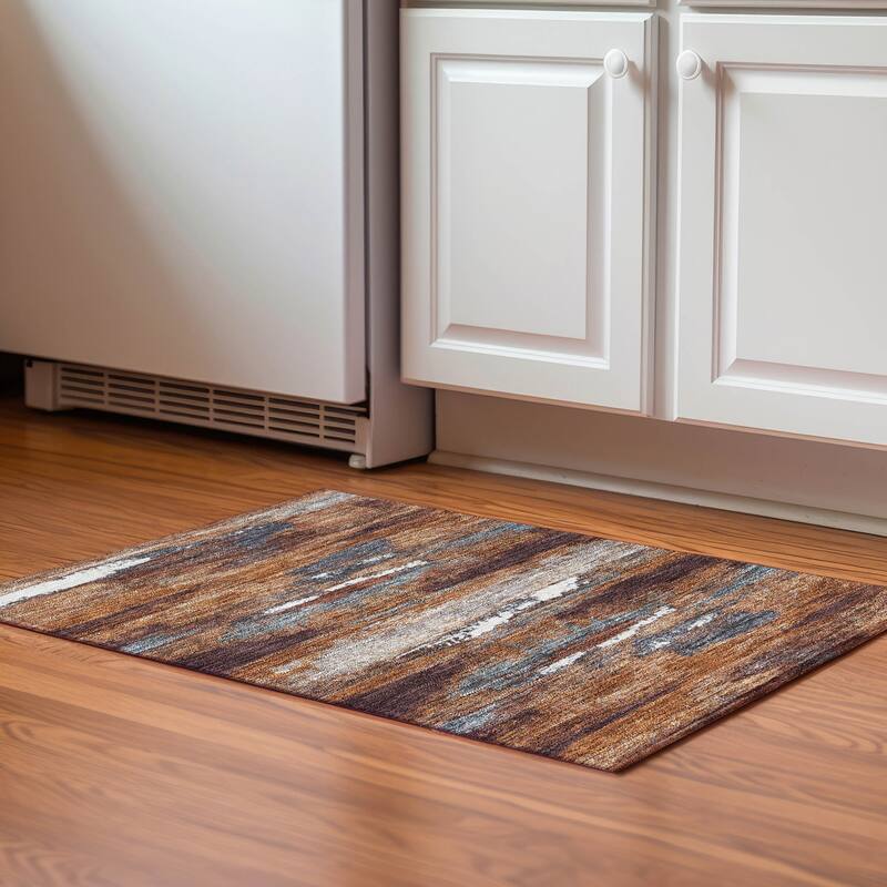 Premium Washable Super Soft Modern Casual Mayfield Rug - Copper - 1'8" x 2'6"