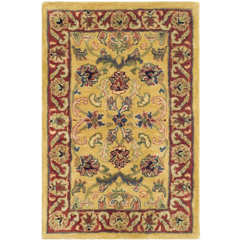 SAFAVIEH Handmade Classic Samina Traditional Oriental Wool Rug - 2'3" x 4' - Gold/Red