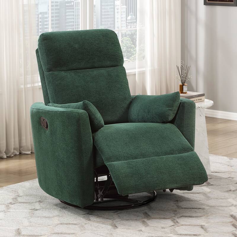 Fremont & Park Lennon 35" Microfiber Manual Swivel Glider Recliner - Removable Back