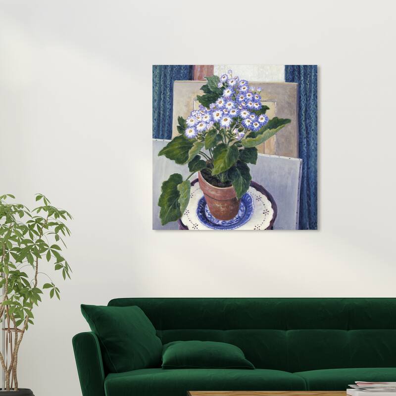 Wynwood Studio Canvas Floral and Botanical Cineraria by Josephine L Reichmann Purple and Traditional Wall Art Canvas Print - 30 x 30
