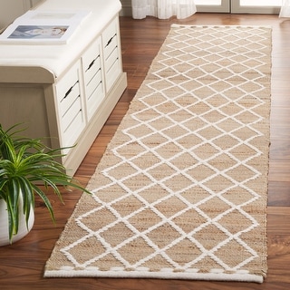 SAFAVIEH Handmade Natural Fiber Dorlinde Boho Farmhouse Trellis Jute Rug