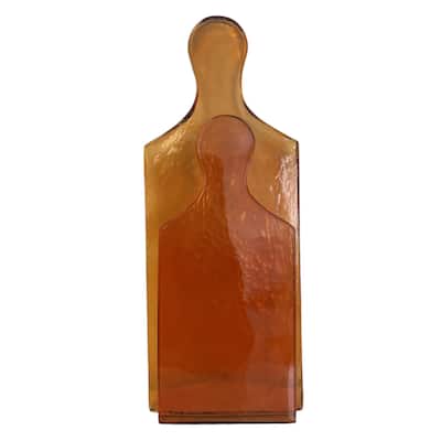 Med. Rectangular Recycled Glass Serving Board Dia 5" & W 11.3" Clear