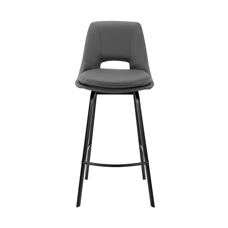 Carise Metal and Faux Leather Bar or Counter Swivel Stool