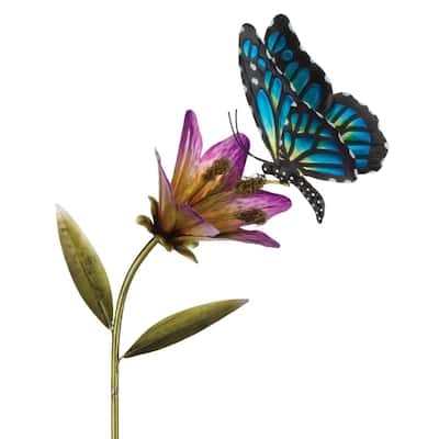 Butterfly Flower Stake - Blue