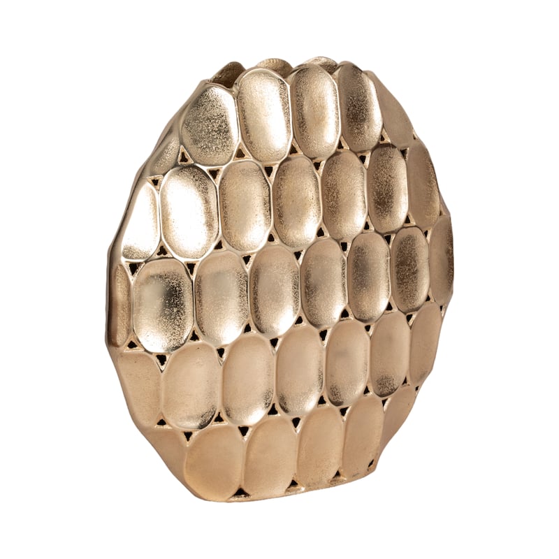Sagebrook Home Modern Metal Textured Oval Vase