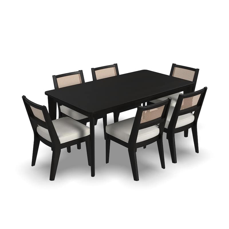 Brentwood Black Wood Rectangle Dining Set by Homestyles - 66" x 30" x 36"
