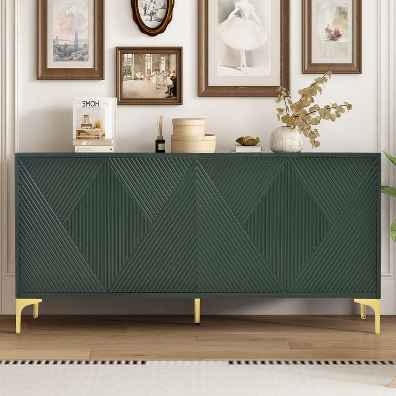 59.84" Wood Buffet Cabinet with Storage Modern Sideboard for Organized Living Spaces