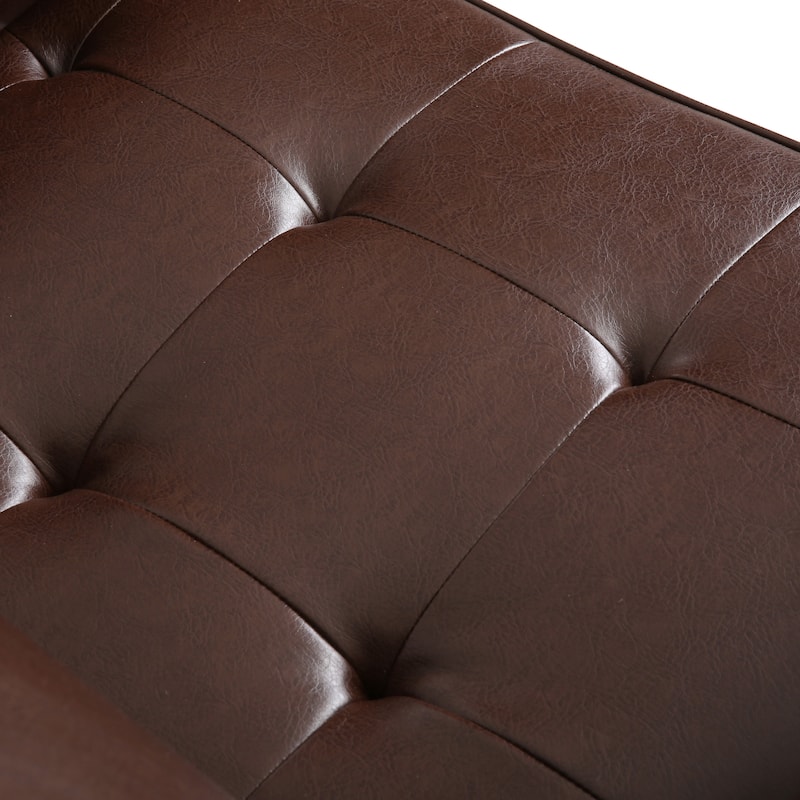 Malinta Contemporary Faux Leather Cushioned Club Chair by Christopher Knight Home