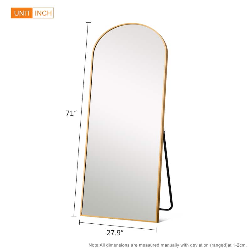 Lumioca Arch Floor & Full Length Gold Framed Wall Mirror