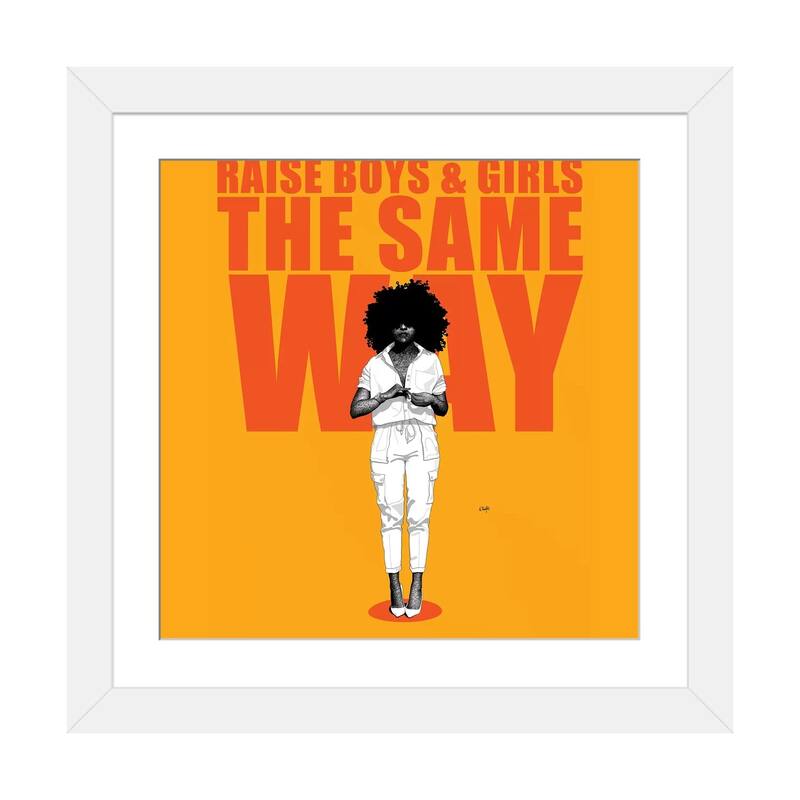 iCanvas "Raise Boys And Girls The Same Way" by Ohab TBJ - White - 24x24x1