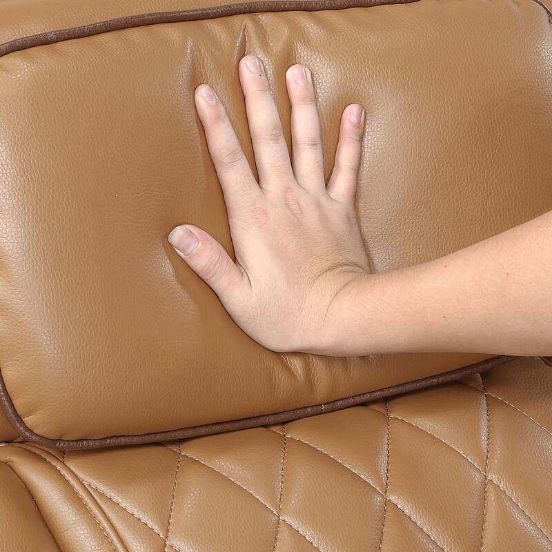 Ezra 37.5" Faux Leather Power Recliner - Power Heatrest, Cup Holders