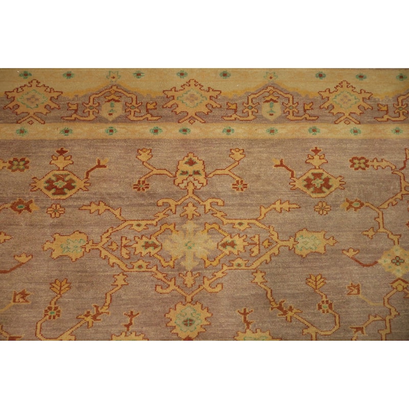 Hand Knotted Oriental 100% Wool Carpet Transitional Tribal Purples Oushak Area Rug - 10' 0'' X 7' 0''