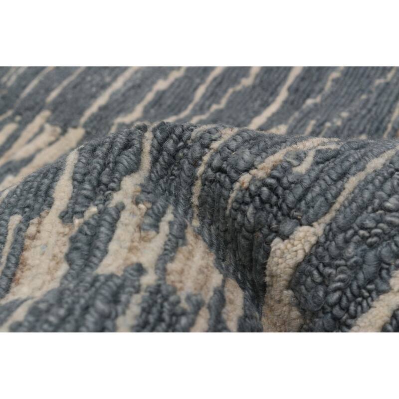 ECARPETGALLERY Hand-knotted Tangier Grey Wool Rug - 7'10 x 9'10