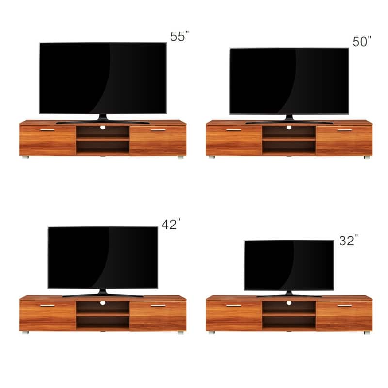 TV Stand for TVs Up to 70+,Wood TV Stand for Living Room,TV Console Cabinet with Shelves