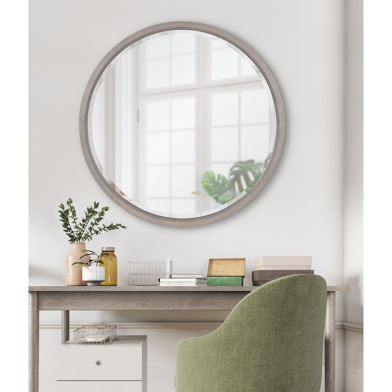 Kate and Laurel Hogan Round Framed Wall Mirror