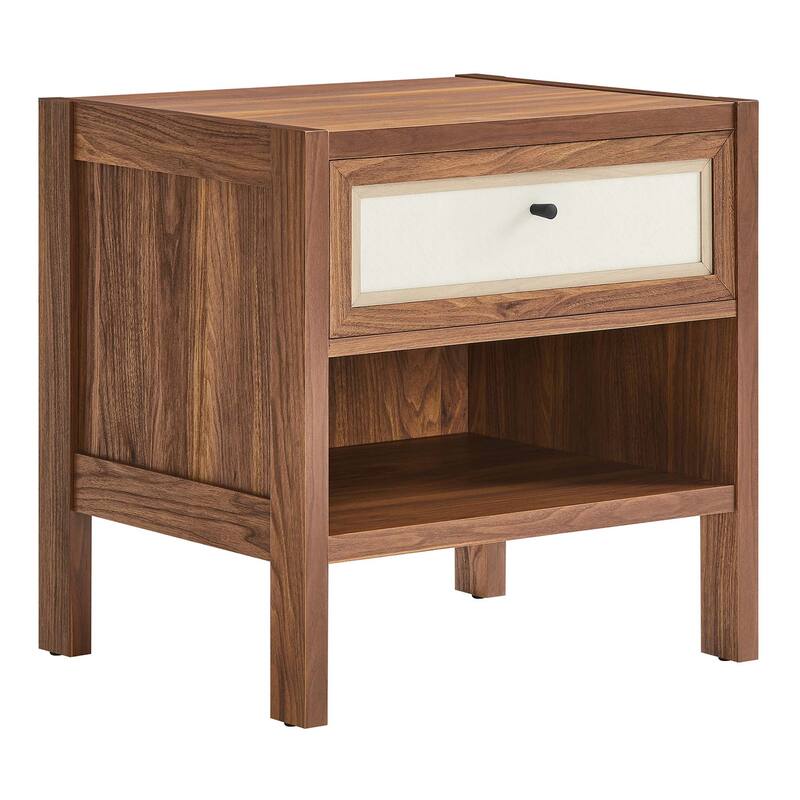 Capri Wood Grain Nightstand - Walnut - 1-drawer