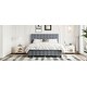 preview thumbnail 1 of 15, Queen Size Velvet Upholstered Platform Bed with Drawers and Trundle for Bedroom Gray