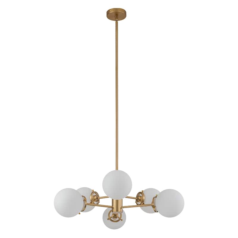 4/6-Light Modern Sputnik Globe Cluster Glass Chandelier for Dining Room