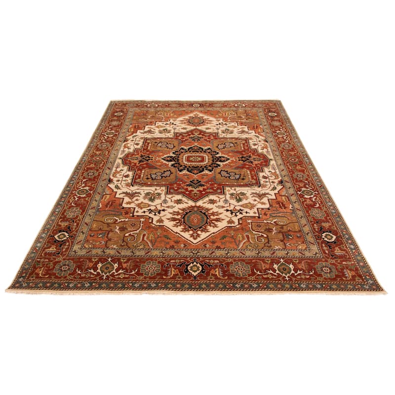 ECARPETGALLERY Hand-knotted Jules Sultane Ivory Wool Rug - 9'10 x 13'9