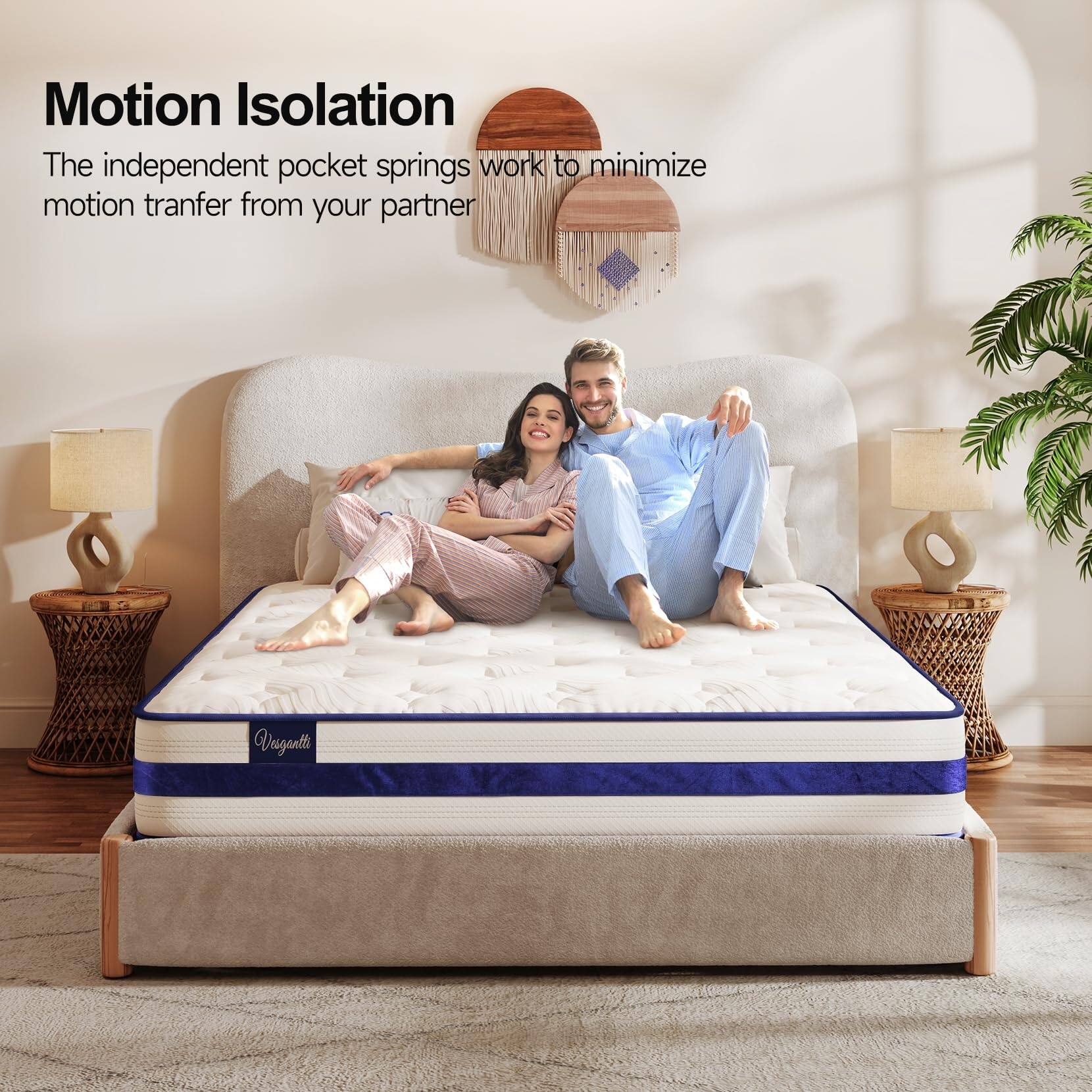 King Mattress, 12 Inch Hybrid Innerspring Mattress with Memory Foam