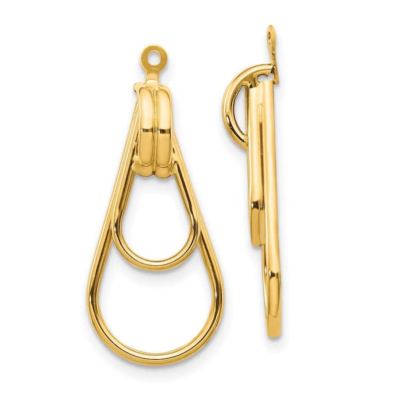 Curata 14k Yellow Gold 28x12mm Double Tear Drop Jackets