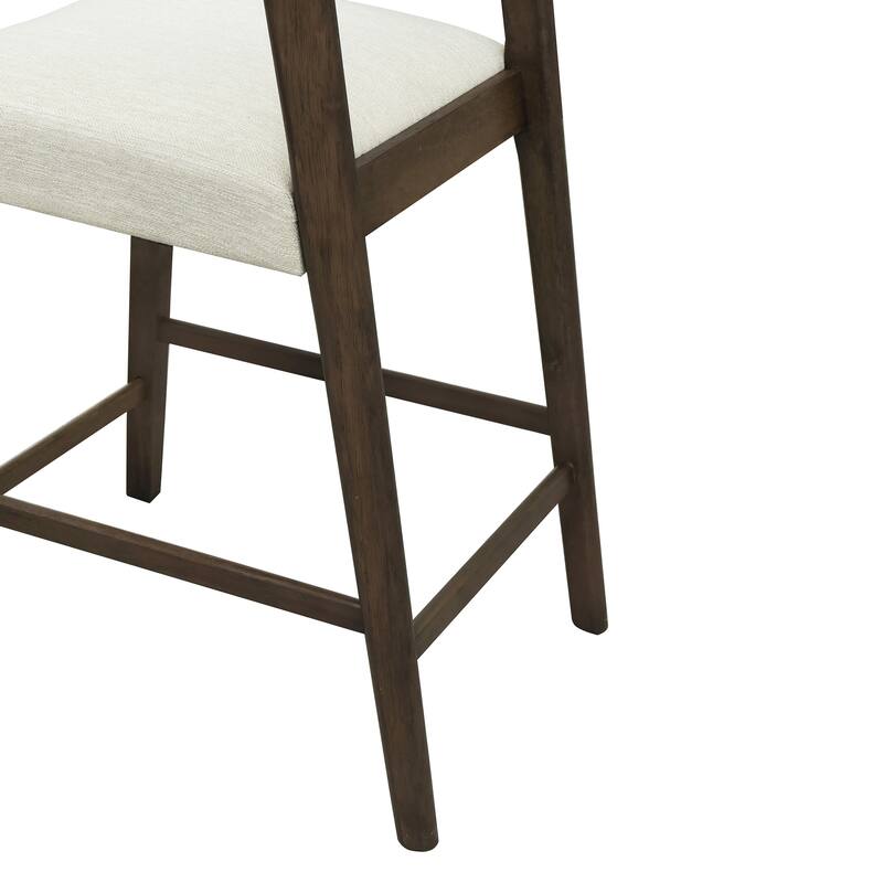 Christopher Knight Home - Nathair Rubberwood Fabric Counter Stools (Set of 2)
