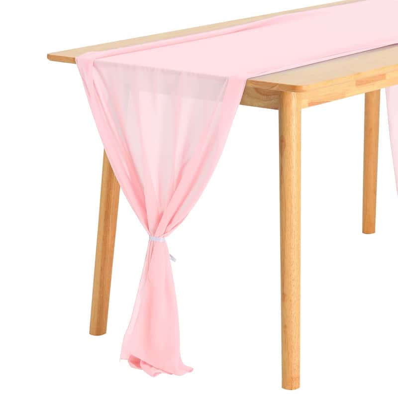 6 Pack 10ft Chiffon Table Runners, Sheer Romantic Table Runner - 28x120 Inch