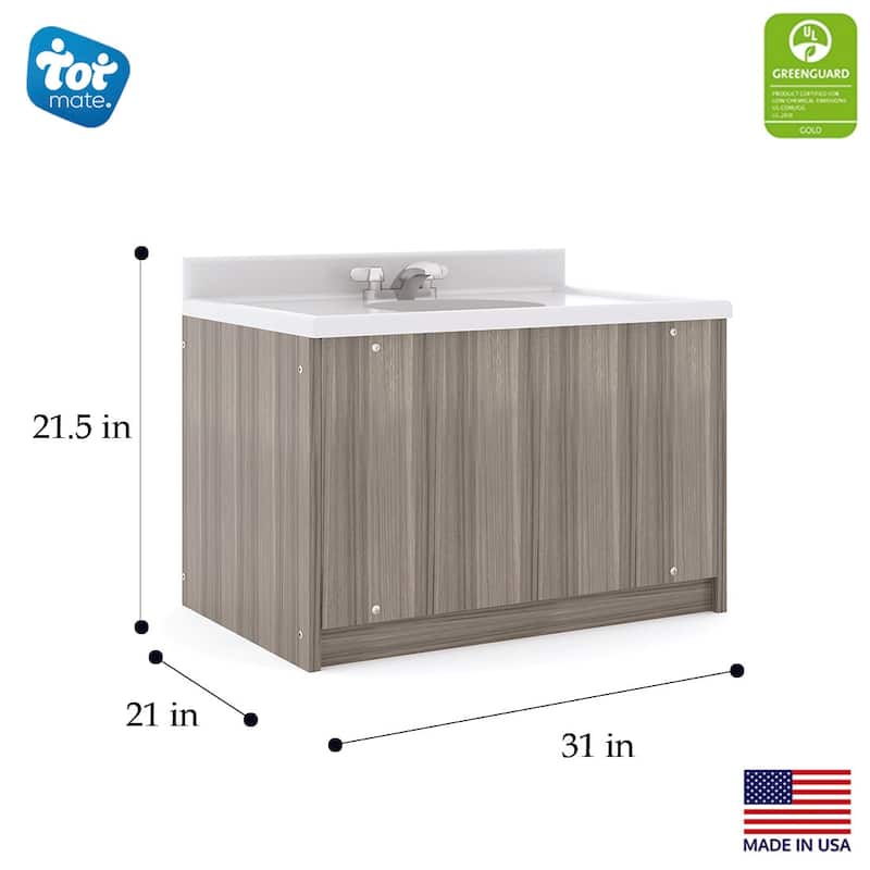Tot Mate Double Laminate Floor Vanity - 49" x 21" x 21.5"; Unassembled