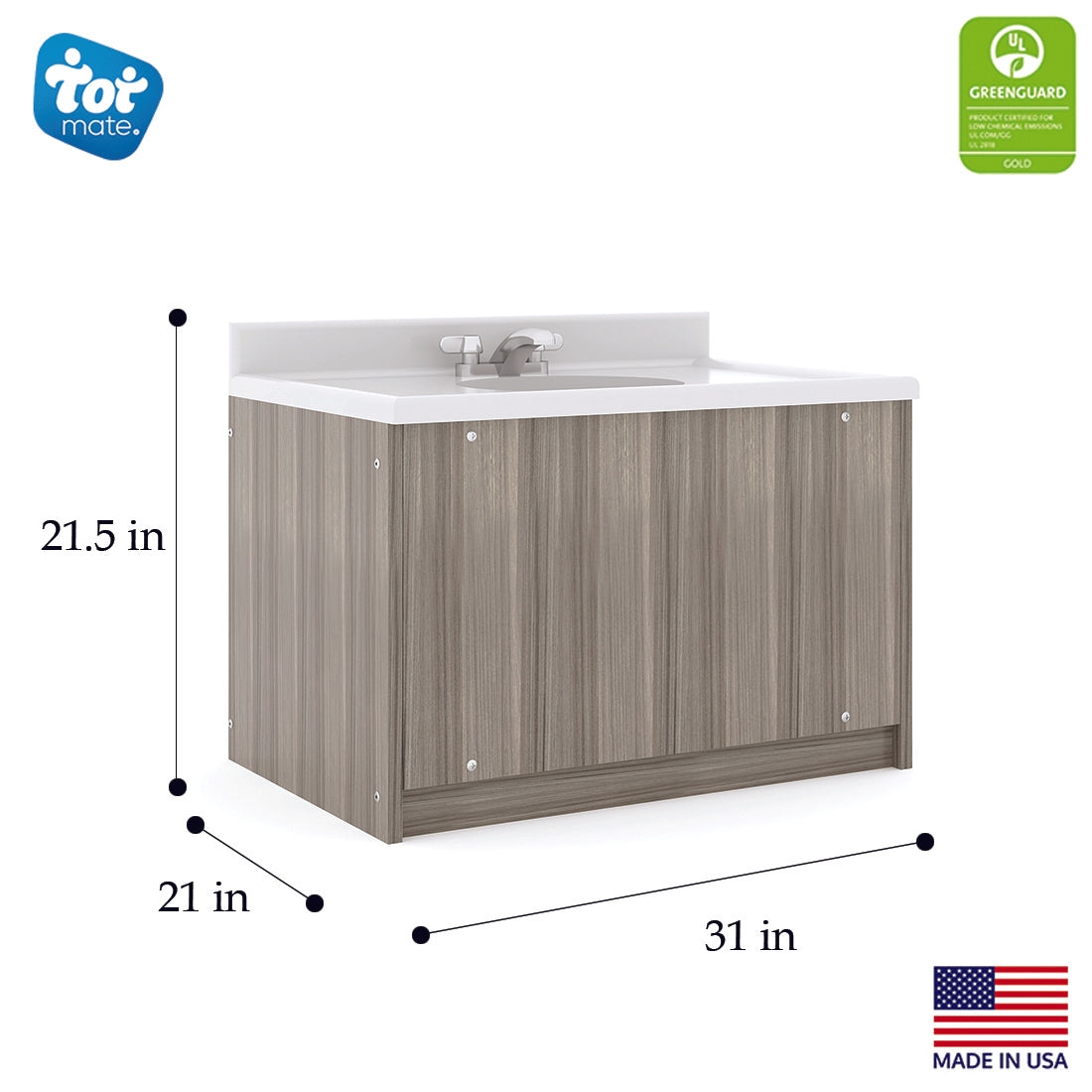 Tot Mate Single Laminate Floor Vanity - 31