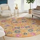 preview thumbnail 144 of 178, Nourison Passion Boho French Country Floral Area Rug. 8' Round - Sun - Runner/Round