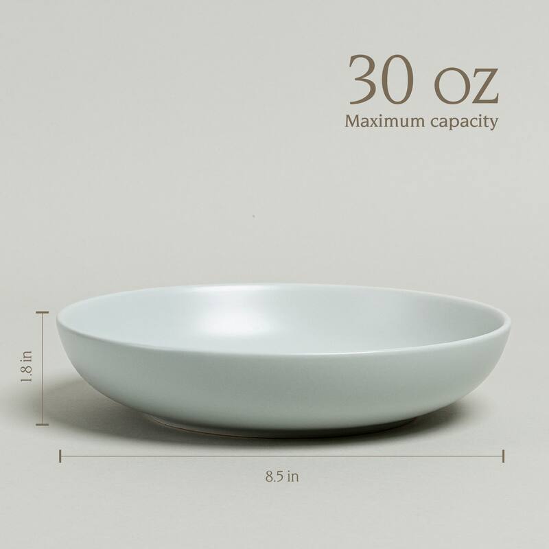 over&back Coupe Semi-Matte Stoneware Dinner Bowls - 30oz